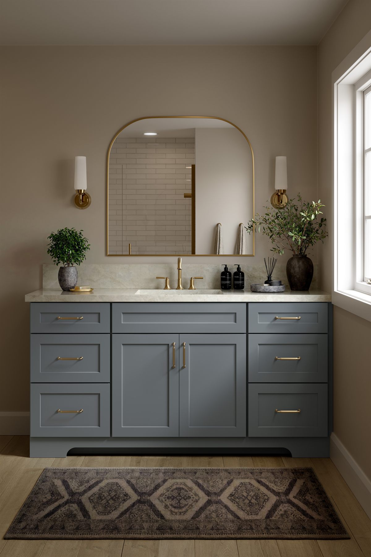 MasterBrand Mantra slate blue vanity bath