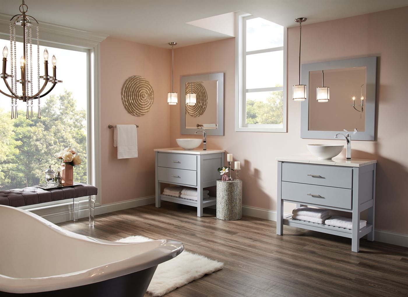 Bertch Interlude door style in Loft gray bath